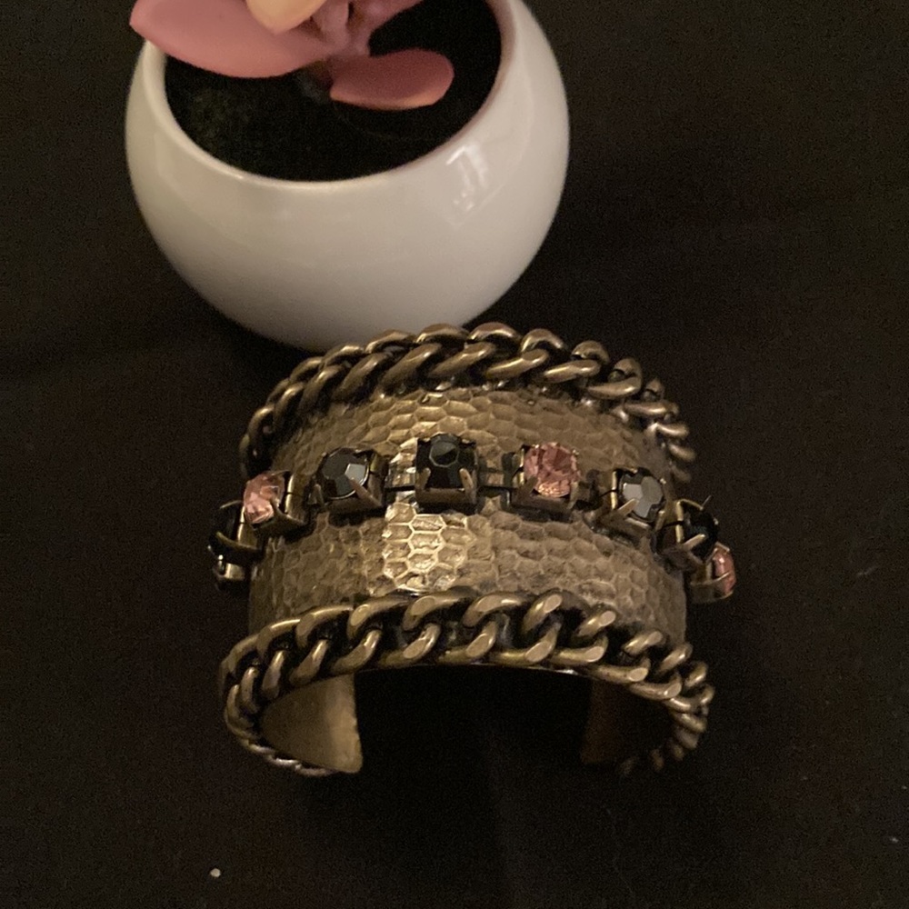 Bronze slip on heavy metal bracelet - Picture 2 of 5